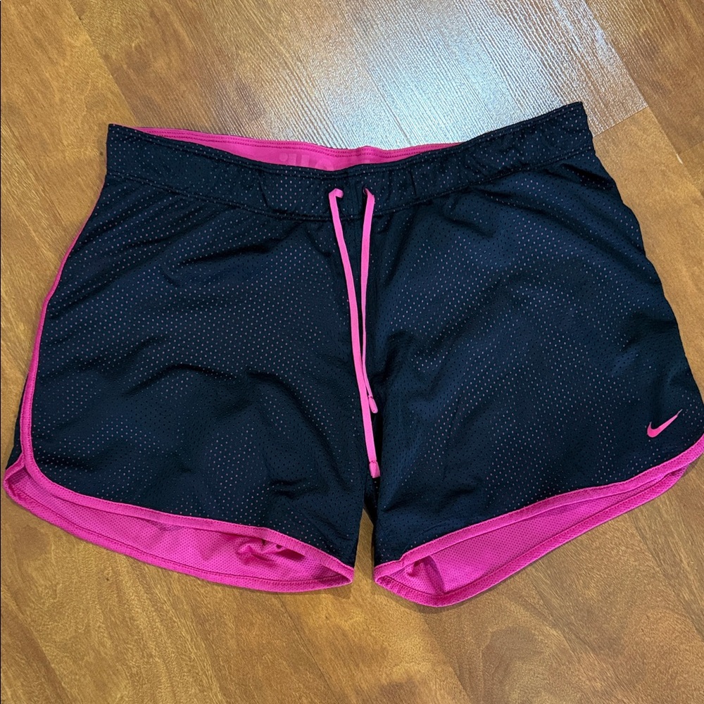 Nike Women's Athletic Shorts Black with Pink Trim